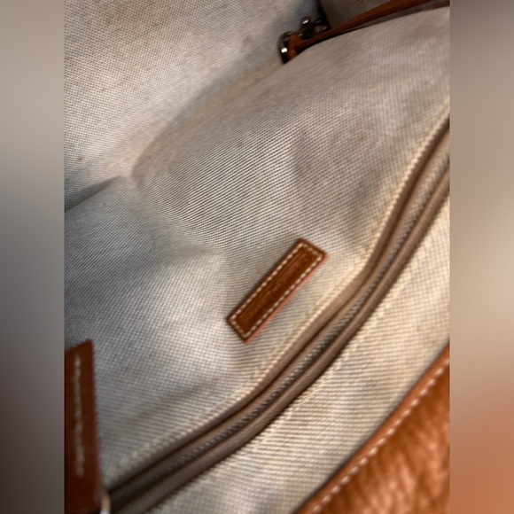 Dooney & Bourke Double Pocket Tote Brown Pebbled Leather - Picture 8 of 12